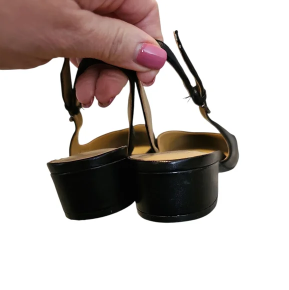 Naturalizer Freesia Pumps Size 8 Black Slingback Heels Leather - Picture 4 of 5